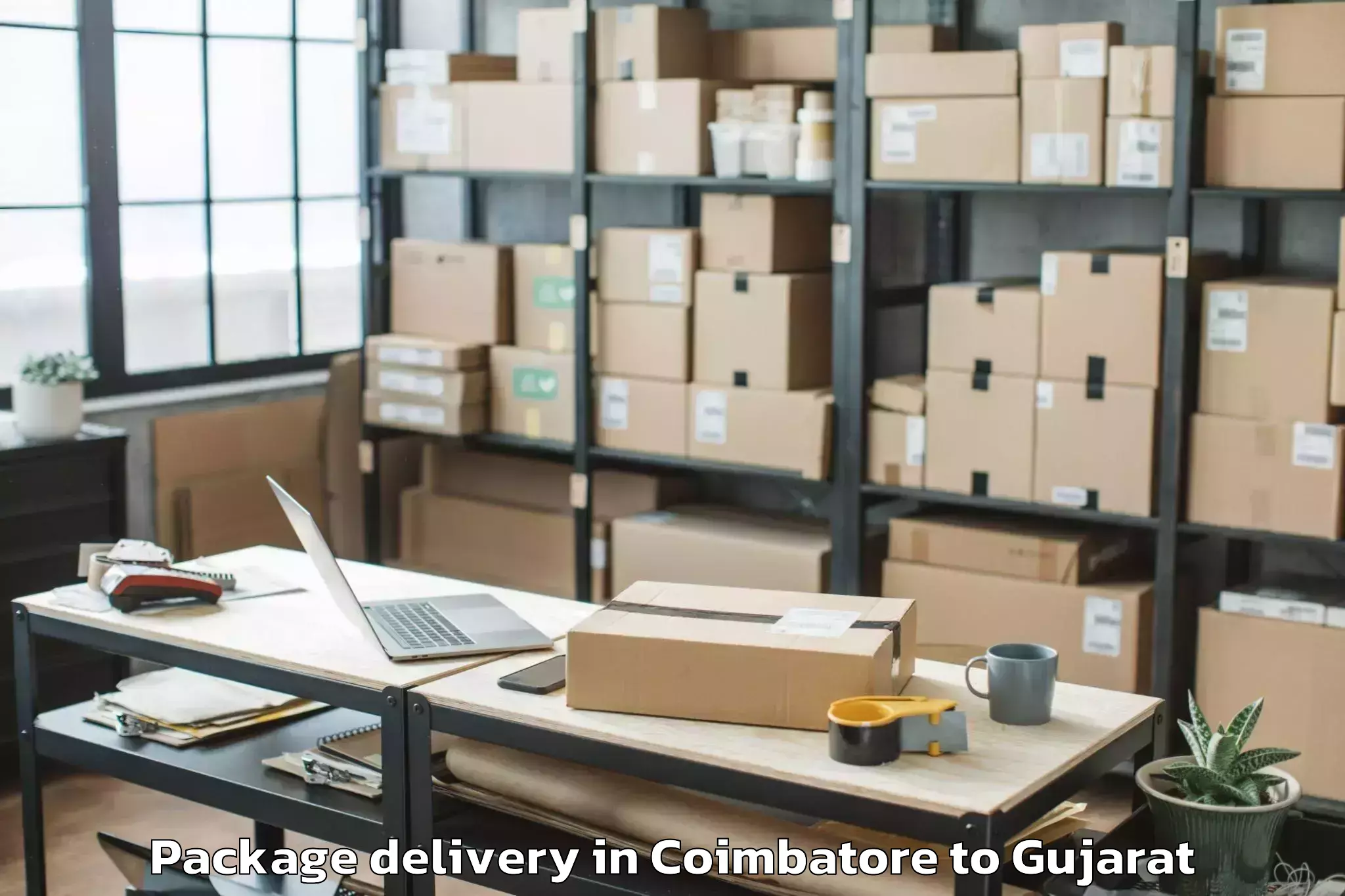 Coimbatore to Khambhaliya Package Delivery Booking